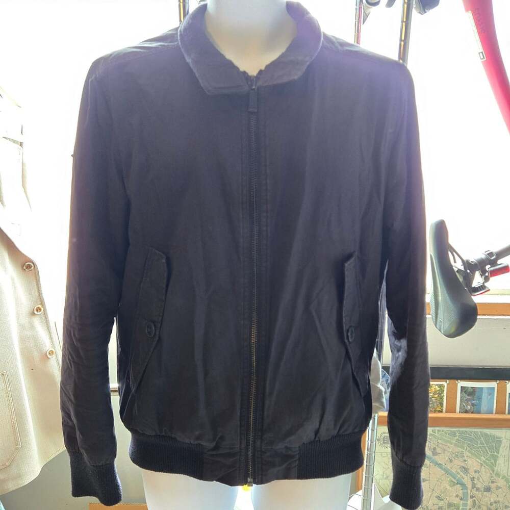 Superdry Bomber Jacket Size Large Black Full Zip